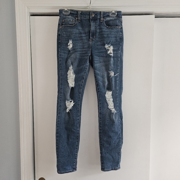 Aeropostale High Rise Ripped up 8 Regular Jean Jegging - Picture 1 of 7